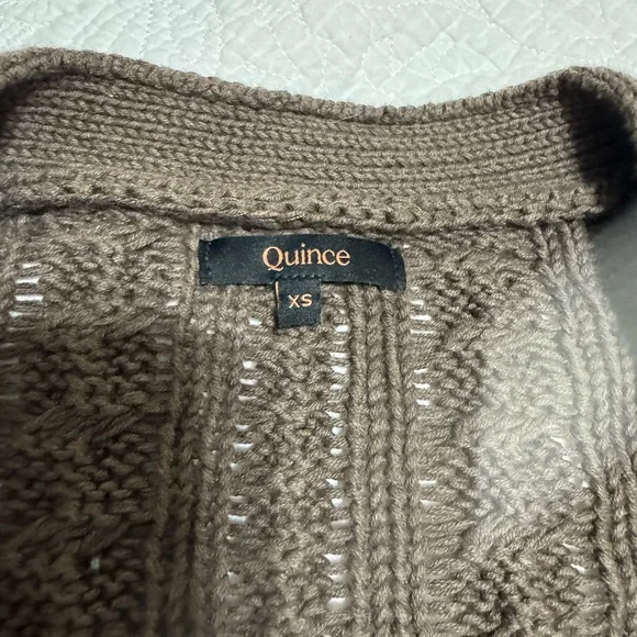 Quince women’s brown Cable Knit Cardigan - Picture 3 of 4